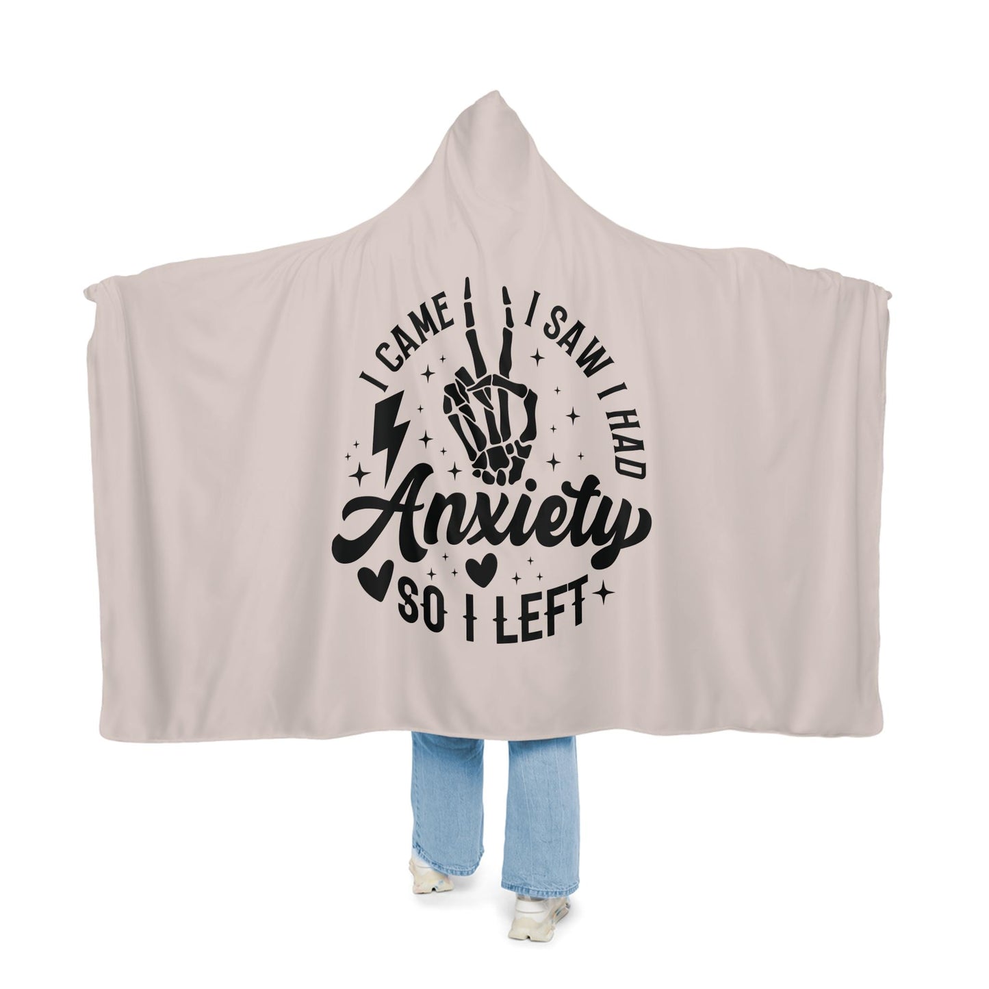 Anxiety Hooded Blanket | Hooded Blanket | Wearable Blanket | Hoodie Blanket | Snuggle Blanket | Sherpa Blanket | Funny Blanket