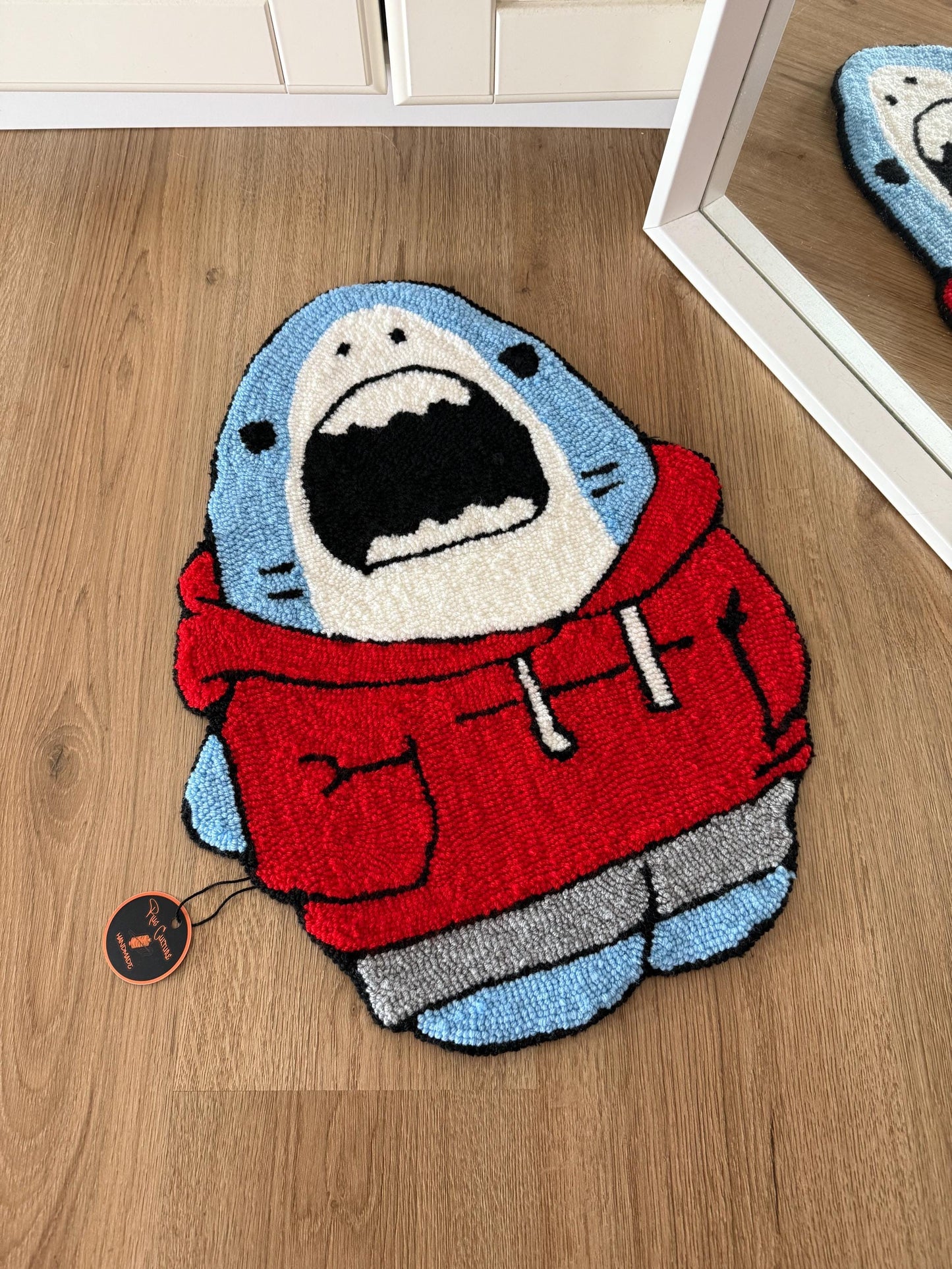 Shark handmade rug / wall art/Tufted rug/tufting rug