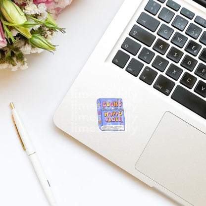 Books are My Happy Place Vinyl Sticker | Kindle Stickers | Bookish Stickers | Cute Stickers | Trendy Stickers