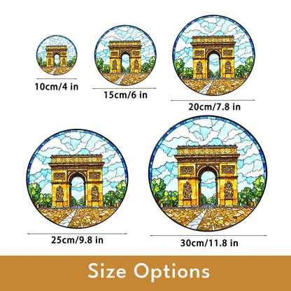 Stained Glass Arc de Triomphe Suncatcher Window Hanging Gift for Travelers