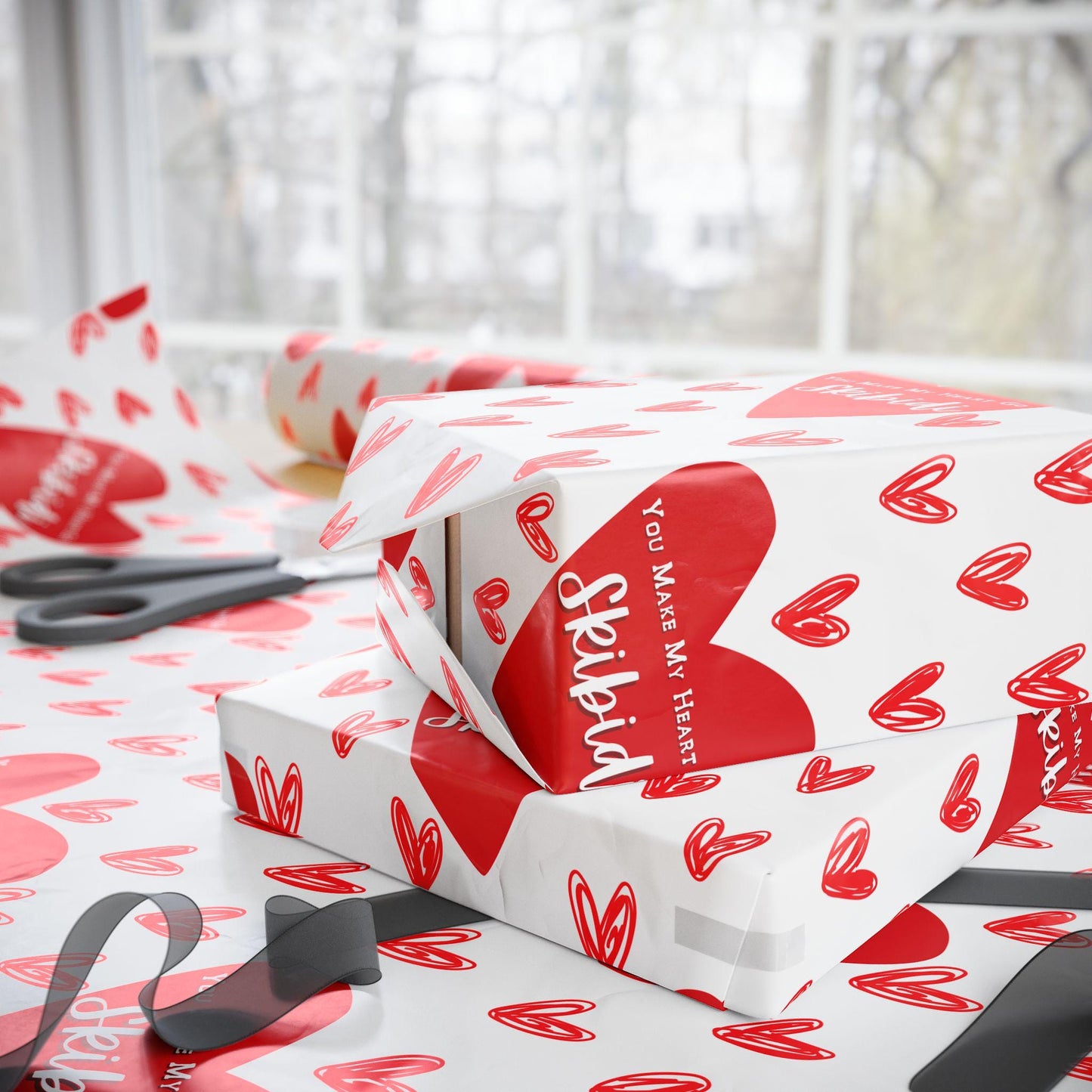 Skibidi Valentine Wrapping Paper: Funny Tween Gift Wrap