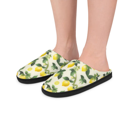 Slipper Gifte Lemon Print Women's Indoor Slippers Cozy Home Footwear Perfect Gift for Her Relaxation Self-Care Housewarming Spring Vibes