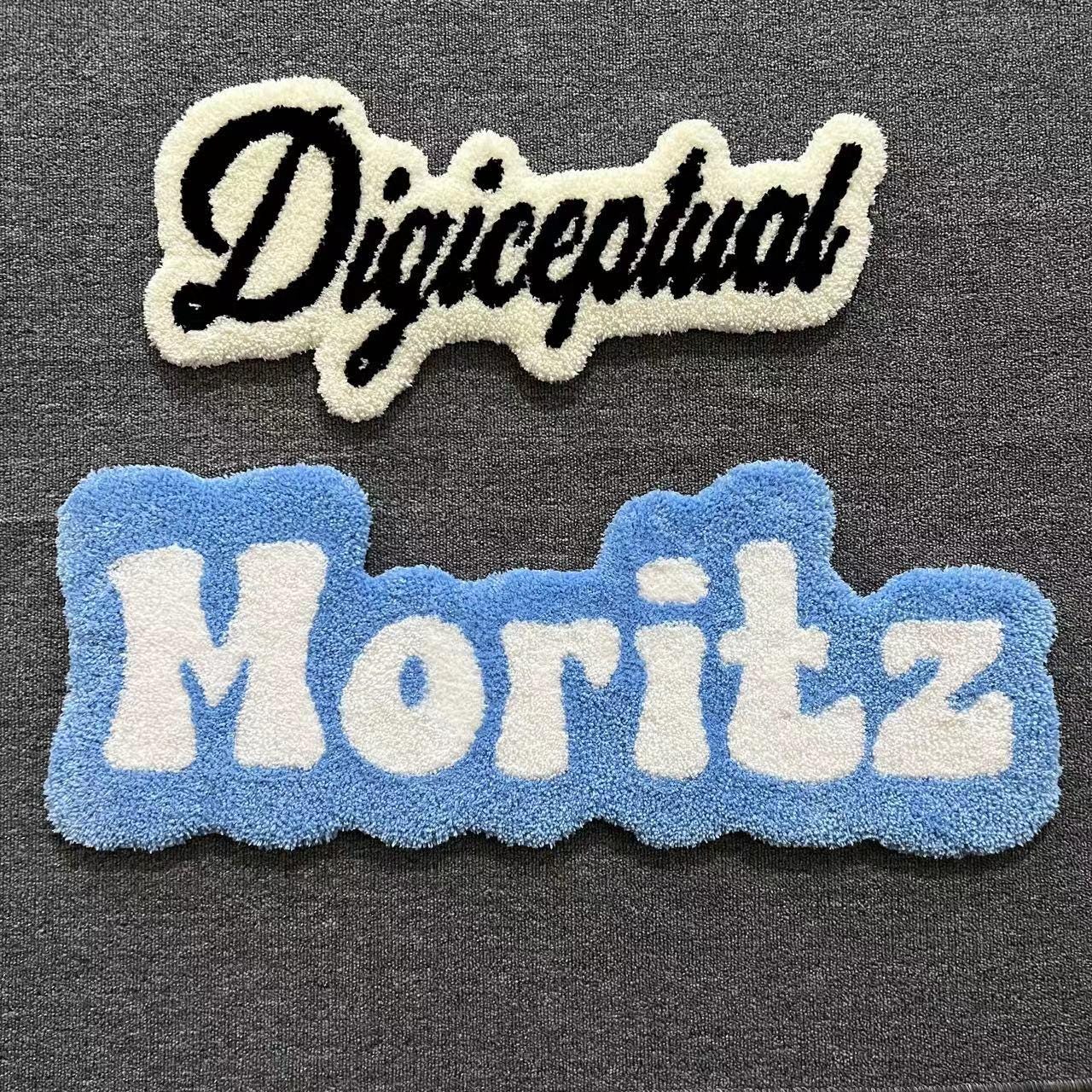 Custom Name Tag Tufted Rugs Design • Name Text Tufting Rug • Personalized Characters Tuft Rug Carpet • Gift For Her • Baby Name Rug • Couple