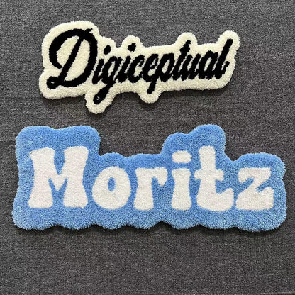 Custom Name Tag Tufted Rugs Design • Name Text Tufting Rug • Personalized Characters Tuft Rug Carpet • Gift For Her • Baby Name Rug • Couple