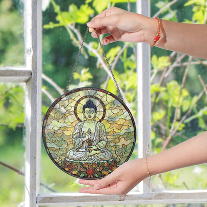 Buddha Stained Glass Suncatcher Sun Catcher Gift for Meditation Lovers