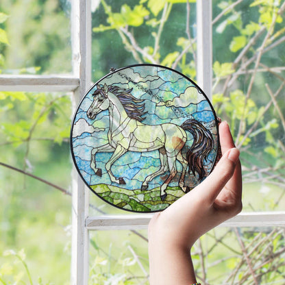 Horse Stained Glass Suncatcher Window Hanging Decoration Gift for Horse Lovers