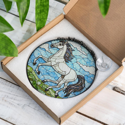 Horse Stained Glass Suncatcher Window Hanging Decoration Gift for Horse Lovers