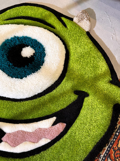 Monster Cartoon Character, Green Rug, 3D Cartoon Fluffy Rug, Moss 3D rug