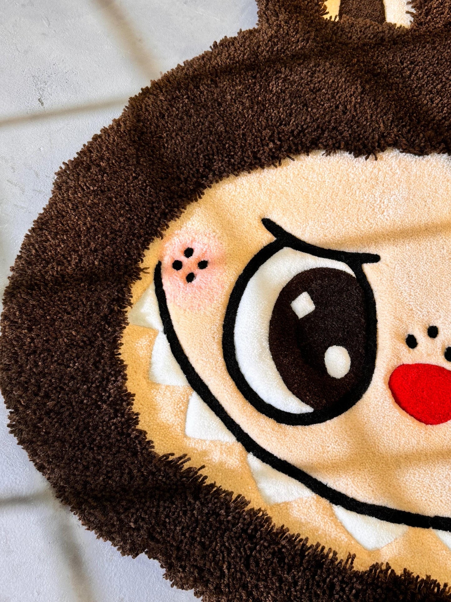 Cute Fluffy Monster Rug, Cute 3D Rug, Handmade Monster Rug, Tufted Fluffy Rug, Plush Rug