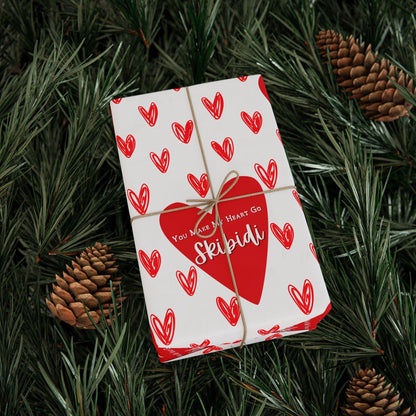 Skibidi Valentine Wrapping Paper: Funny Tween Gift Wrap