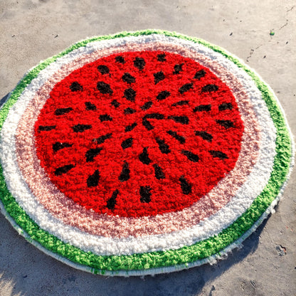 Watermelon Tufted Rug,Hand Tufted Fruit Rug,Custom Rug,Handmade Rug,Kitchen Rug,Area Rug,Home Decor,Living Room Rug,Cool Rug,Modern Rug