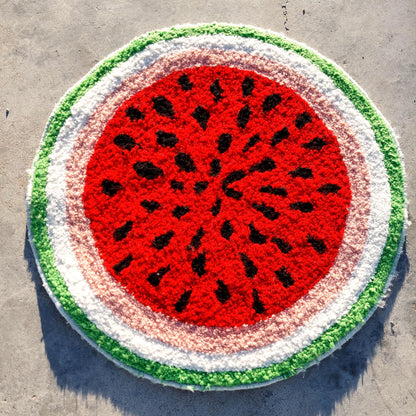 Watermelon Tufted Rug,Hand Tufted Fruit Rug,Custom Rug,Handmade Rug,Kitchen Rug,Area Rug,Home Decor,Living Room Rug,Cool Rug,Modern Rug