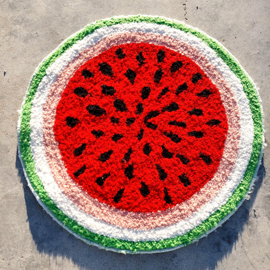 Watermelon Tufted Rug,Hand Tufted Fruit Rug,Custom Rug,Handmade Rug,Kitchen Rug,Area Rug,Home Decor,Living Room Rug,Cool Rug,Modern Rug