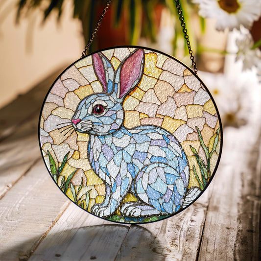 Stained Glass Rabbit Suncatcher Unique Window Decor Gift for Animal Lovers