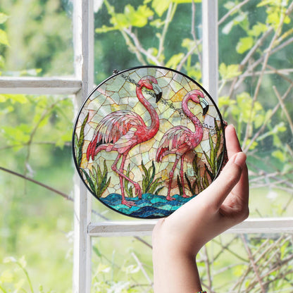Flamingo Stained Glass Suncatcher Window Decoration Art Gift for Her