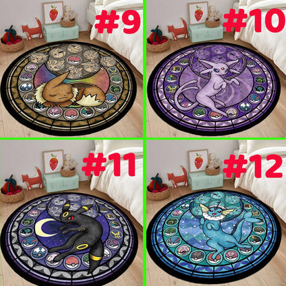 Sylveon rug, Eevee rug,Umbreon rug,Eevee Evolution rug,Eevee All Forms Evolution Rug ,Retro Game Rug, Game Rug,  Game Room Decor, Custom rug