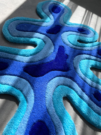 Handmade Tufted Abstract Rug: Custom Art Decor