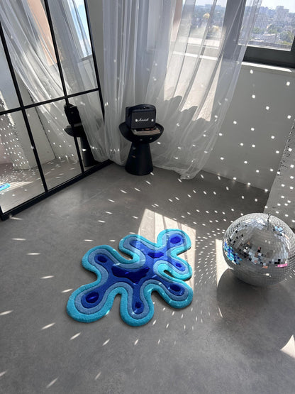 Handmade Tufted Abstract Rug: Custom Art Decor