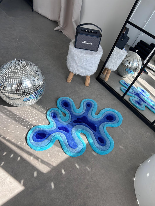 Handmade Tufted Abstract Rug: Custom Art Decor