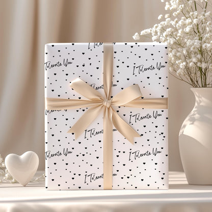 Funny Valentine's Gift Wrap: 'I Tolerate You' Hearts Pattern