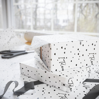 Funny Valentine's Gift Wrap: 'I Tolerate You' Hearts Pattern