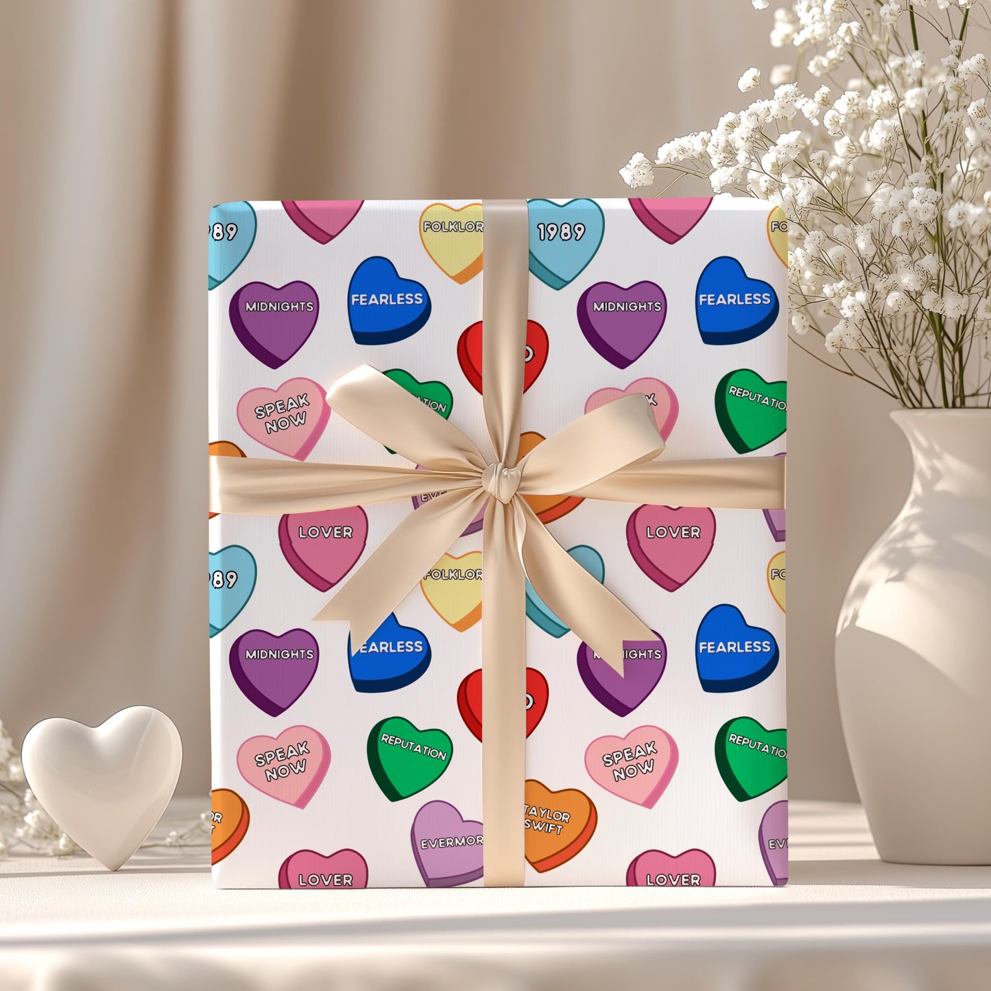 Taylor Valentines Gift Wrapping Paper: Swiftie Hearts Gift Wrap