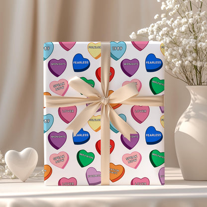 Taylor Valentines Gift Wrapping Paper: Swiftie Hearts Gift Wrap