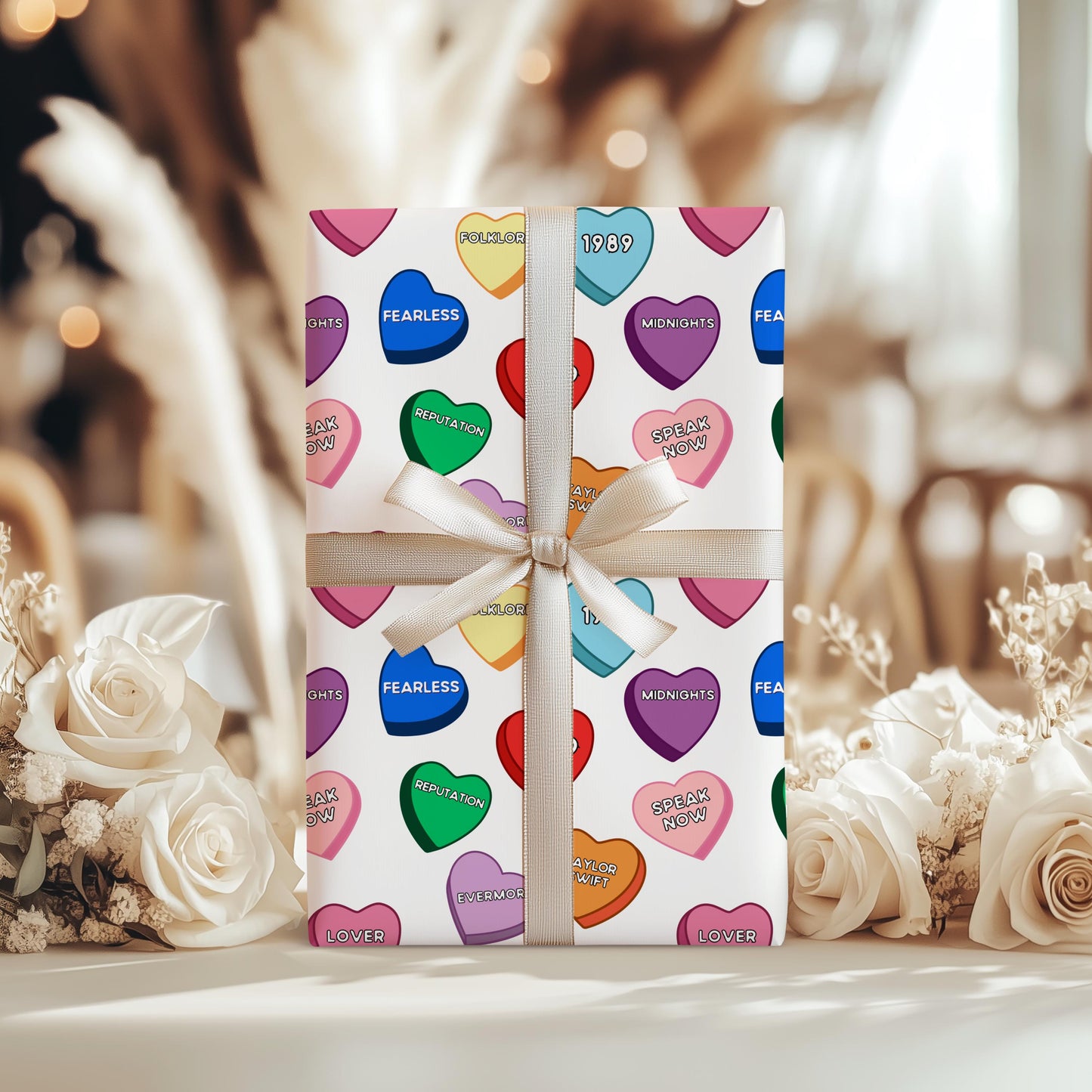 Taylor Valentines Gift Wrapping Paper: Swiftie Hearts Gift Wrap