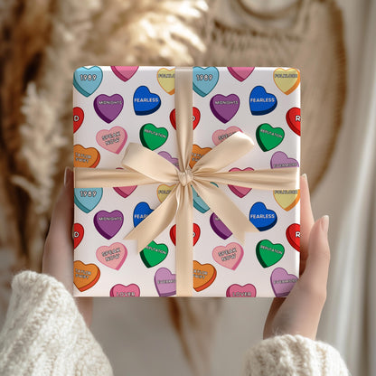Taylor Valentines Gift Wrapping Paper: Swiftie Hearts Gift Wrap