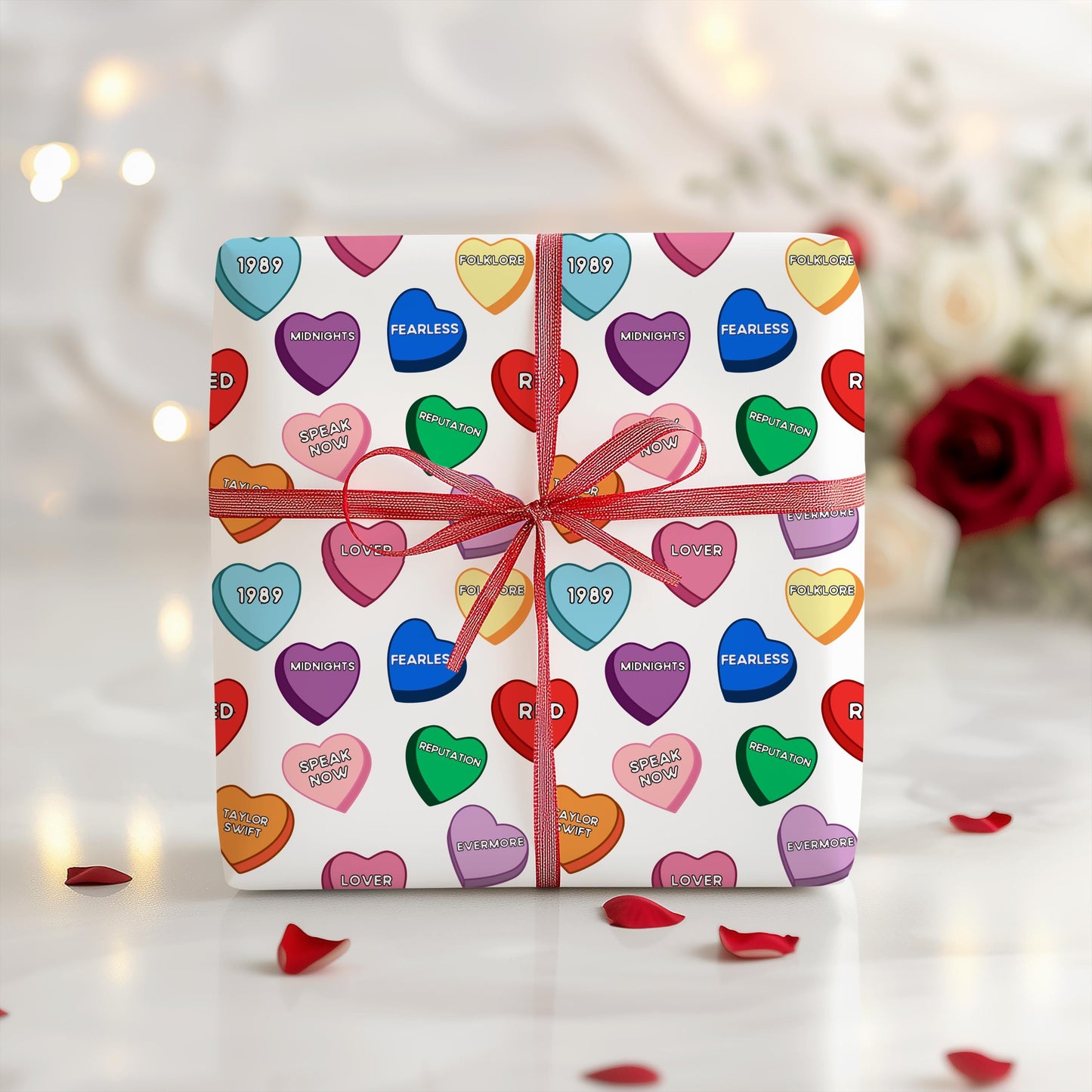 Taylor Valentines Gift Wrapping Paper: Swiftie Hearts Gift Wrap