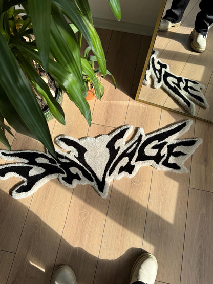 Savage Fluffy Handmade Tufted Rug, Gothic Beige Rug