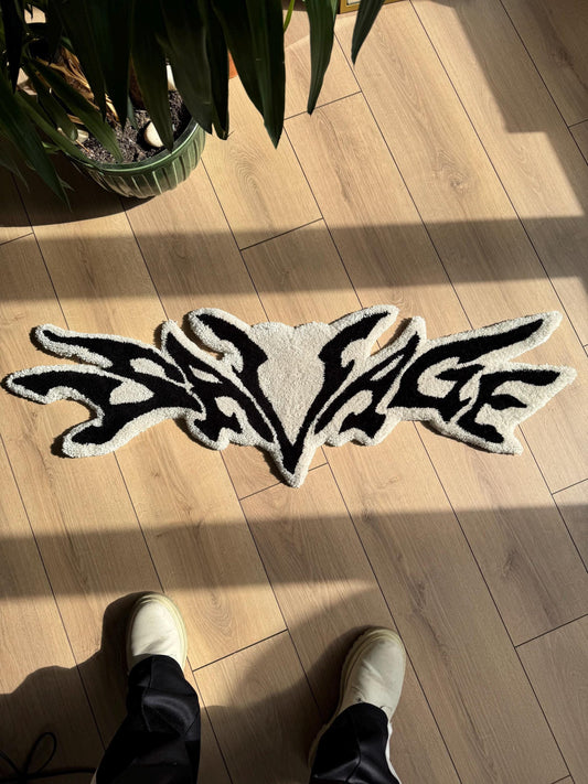 Savage Fluffy Handmade Tufted Rug, Gothic Beige Rug