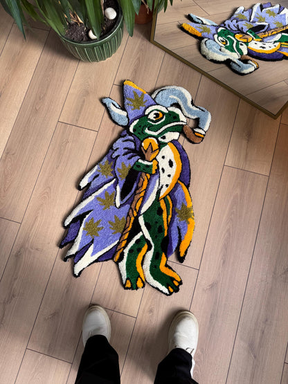 Frog Prince Rug - Unique Fantasy Design, Handmade Carpet for Your Magical Space