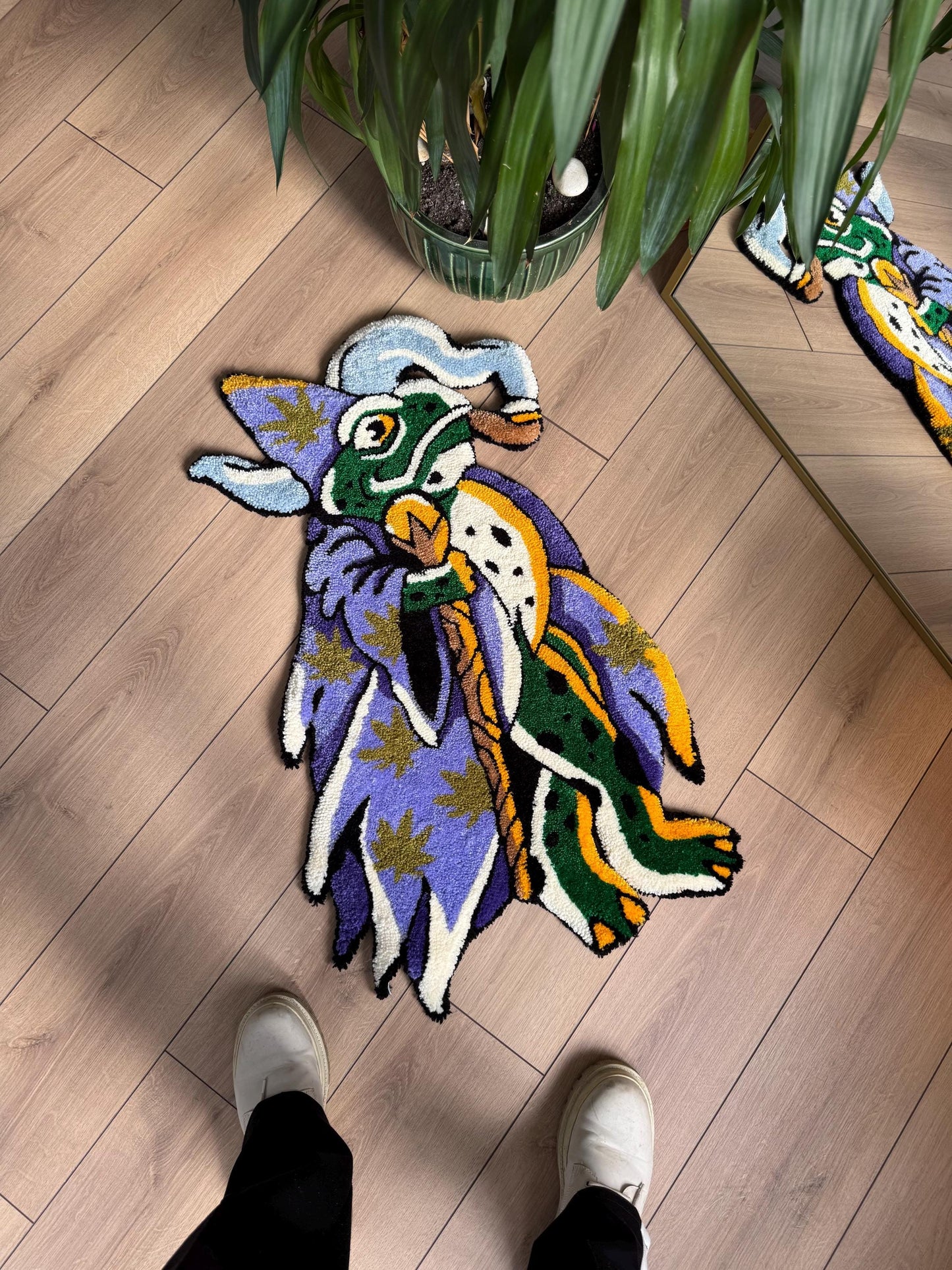 Frog Prince Rug - Unique Fantasy Design, Handmade Carpet for Your Magical Space