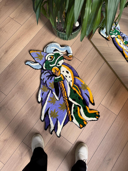 Frog Prince Rug - Unique Fantasy Design, Handmade Carpet for Your Magical Space