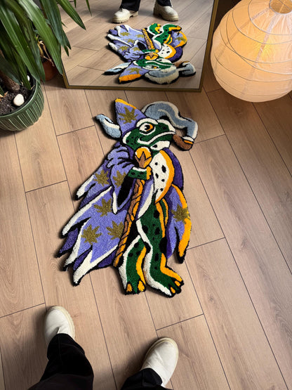 Frog Prince Rug - Unique Fantasy Design, Handmade Carpet for Your Magical Space