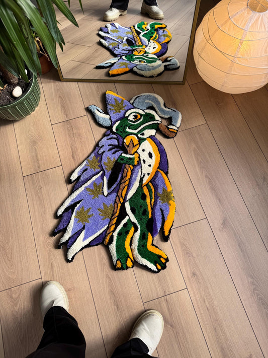 Frog Prince Rug - Unique Fantasy Design, Handmade Carpet for Your Magical Space