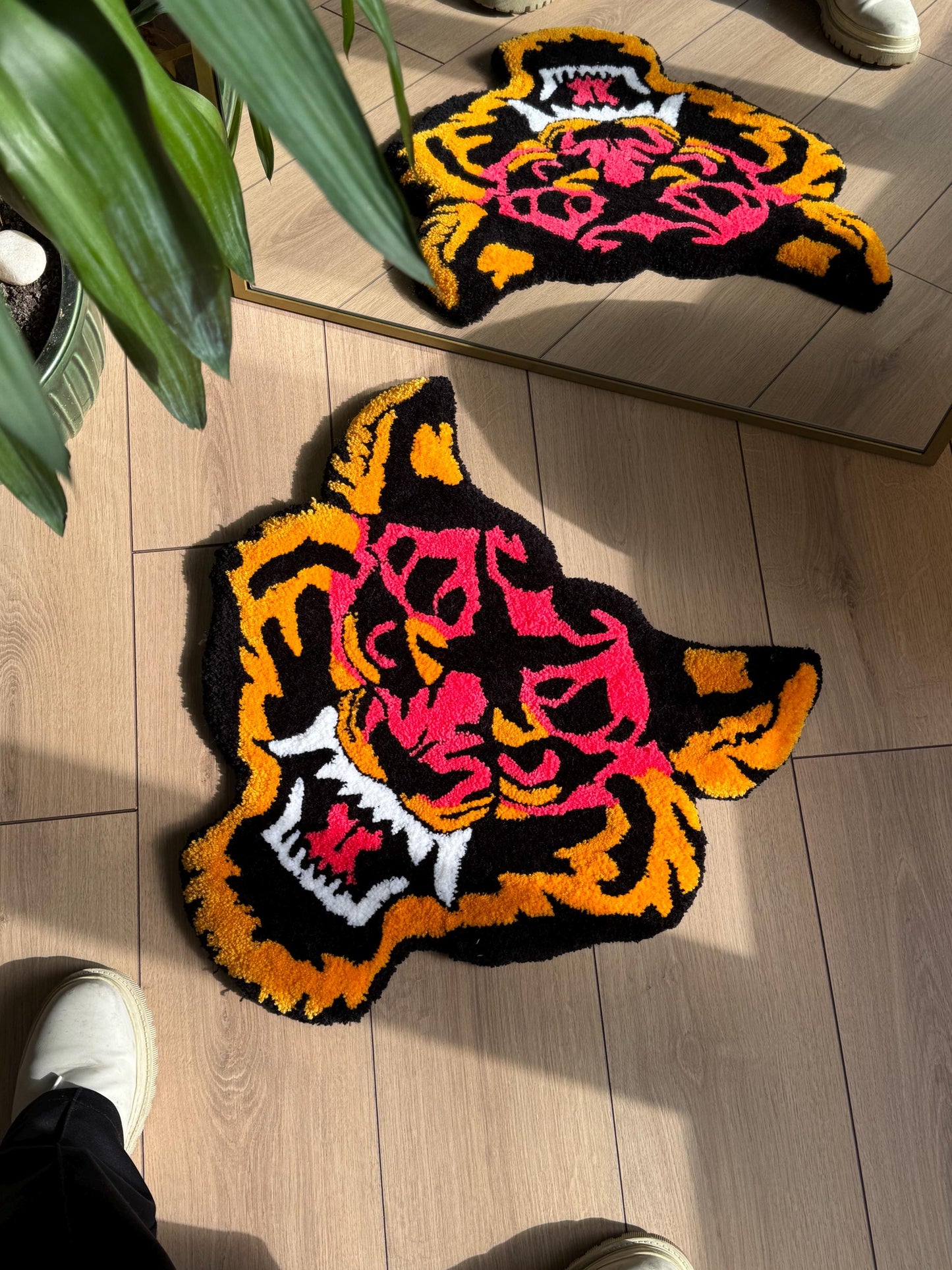 Handmade Tufted Rug, Tiger Fluffy Tufted Rug