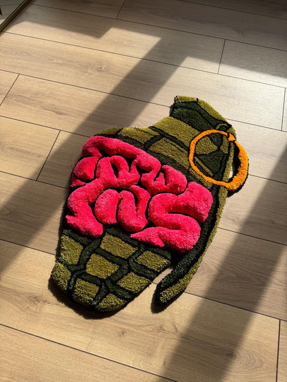 3D Unique Brain Bomb Tufted Rug  Modern Interior Decor