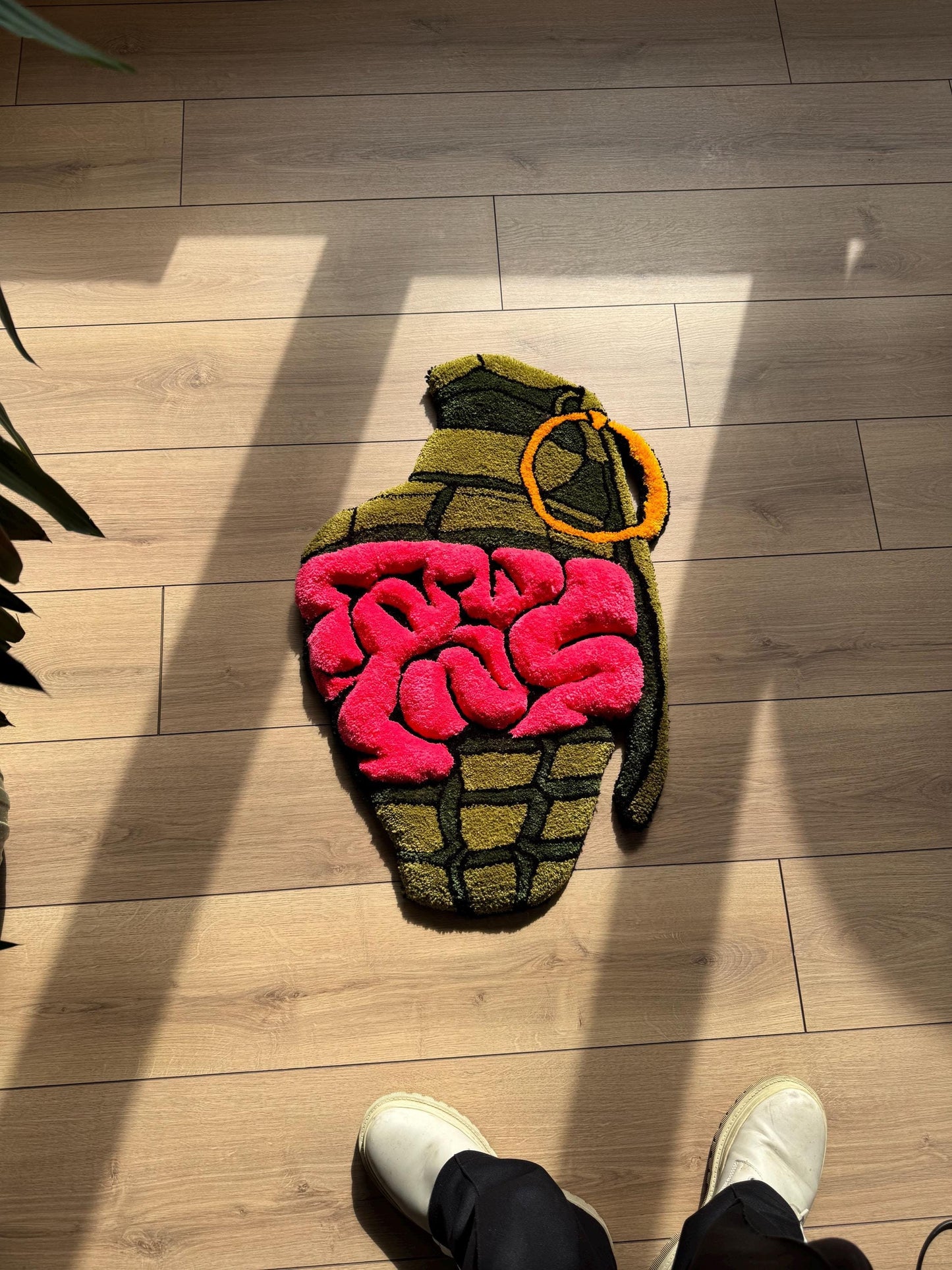 3D Unique Brain Bomb Tufted Rug  Modern Interior Decor