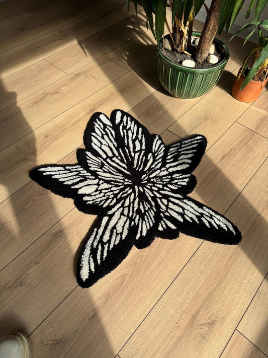 Six Wings Butterfly Fluffy Handmade Tufted Rug