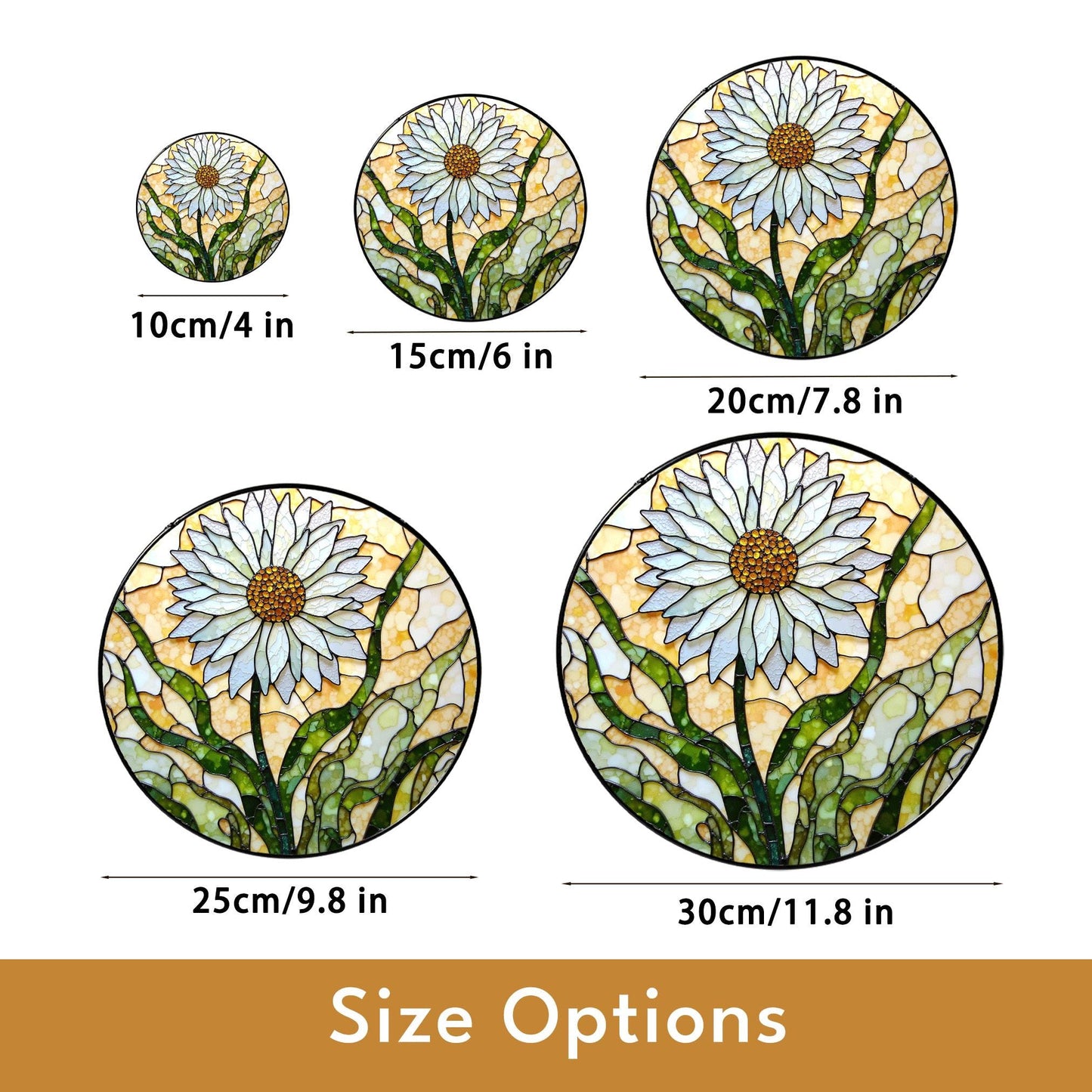 Daisy Stained Glass Suncatcher Window Hanging Gift for Mom Friend