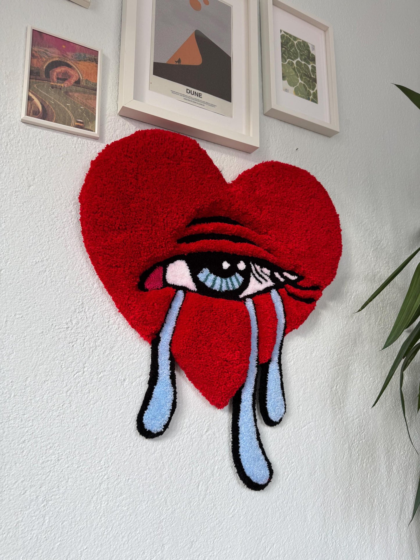 Crying Heart 3D Tufted Rug , Handmade Tufting Rug, Fluffy Rugs