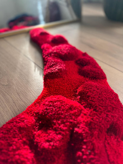 Chili Pepper 3D Fluffy Tufted Rug, Handmade Rugs, Kitchen Rugs, Kitchen Decor, 3D Rugs, Fluffy Rugs, Tufted Rugs, Tufting Rugs, Colorful Rug