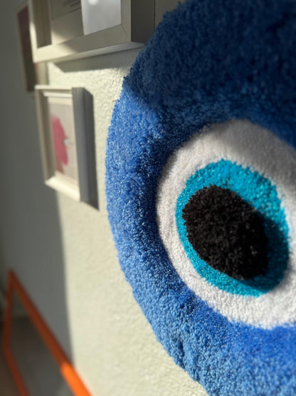 Devil Eye 3D Fluffy Tufted Rug, Wall Hangings, Wall Rug, Tufted Wall Rug, Tufted Wall Art