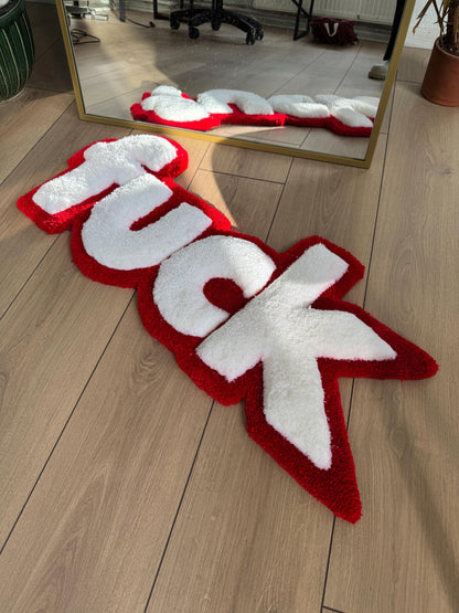 3D F1CK Fluffy Handmade Tufted Rug, 3D Rugs, Funny Room Decor, Unique Home Decor