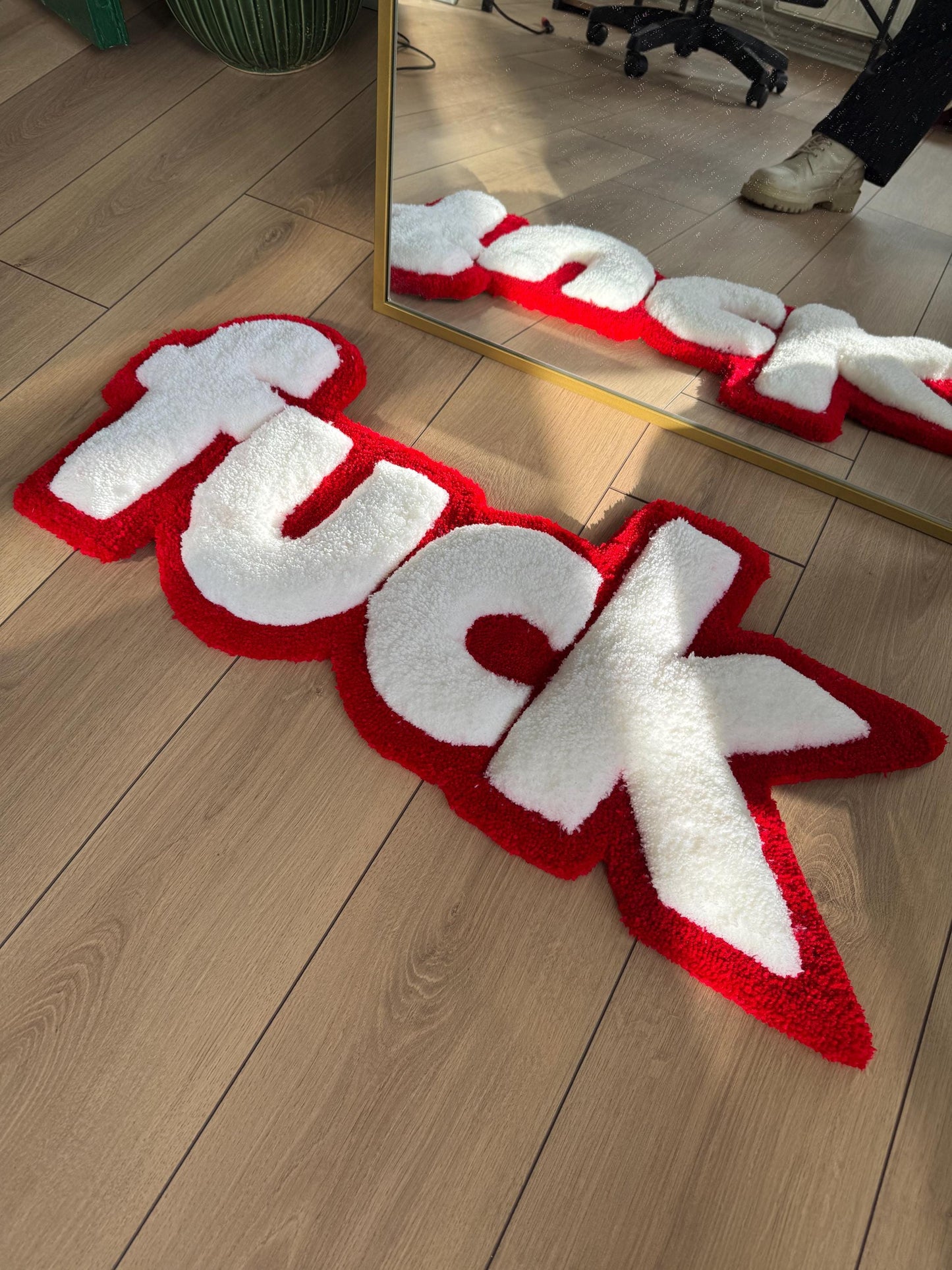 3D F1CK Fluffy Handmade Tufted Rug, 3D Rugs, Funny Room Decor, Unique Home Decor