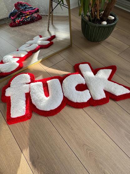 3D F1CK Fluffy Handmade Tufted Rug, 3D Rugs, Funny Room Decor, Unique Home Decor