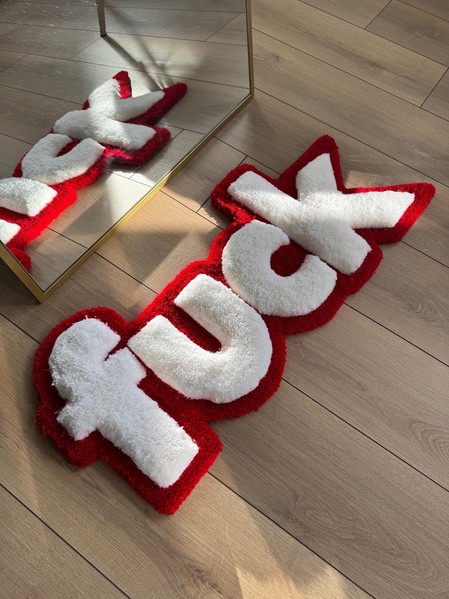 3D F1CK Fluffy Handmade Tufted Rug, 3D Rugs, Funny Room Decor, Unique Home Decor