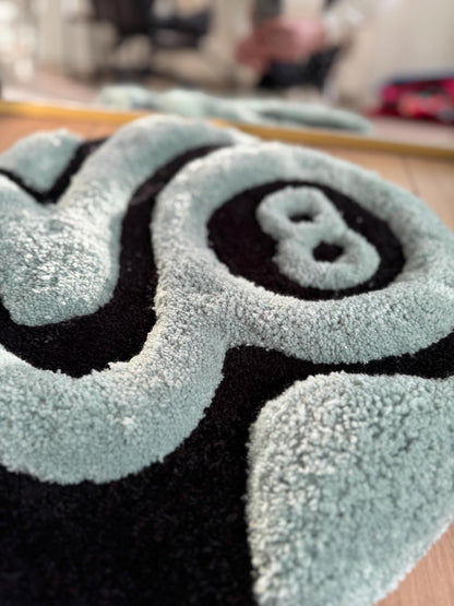 3D Fluid Billard Ball Fluffy Handmade Tufted Rug